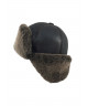 Six Panel Sheepskin Ushanka Russian Hat (Dark Brown)