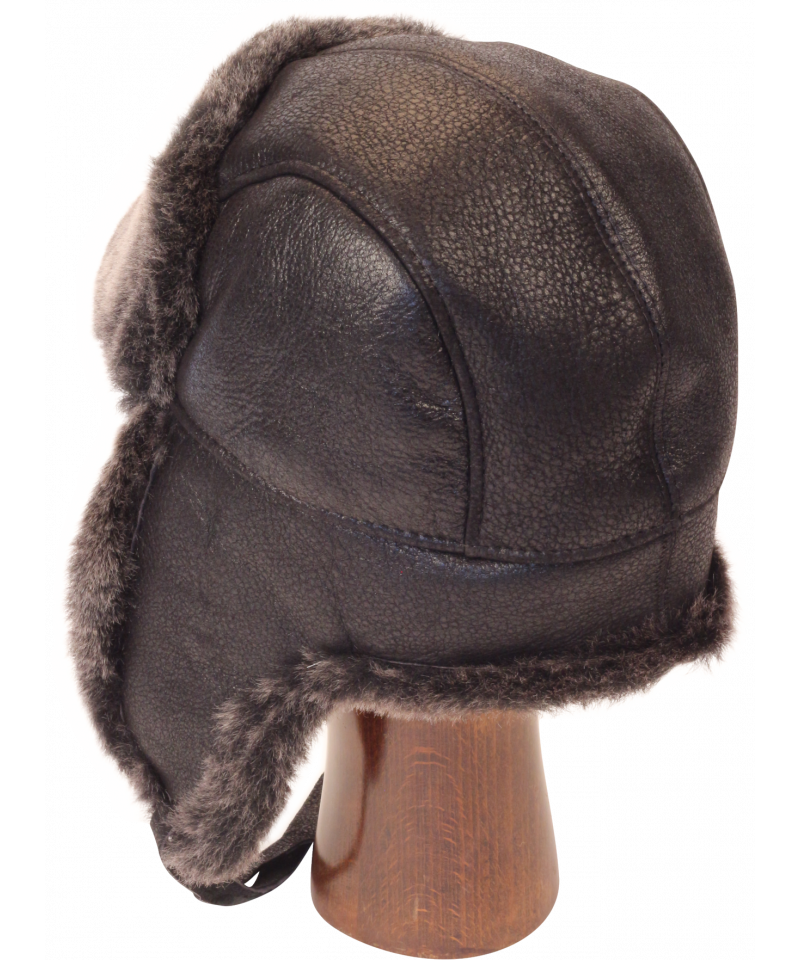 Classic Sheepskin Aviator (Black) - Northern Hats